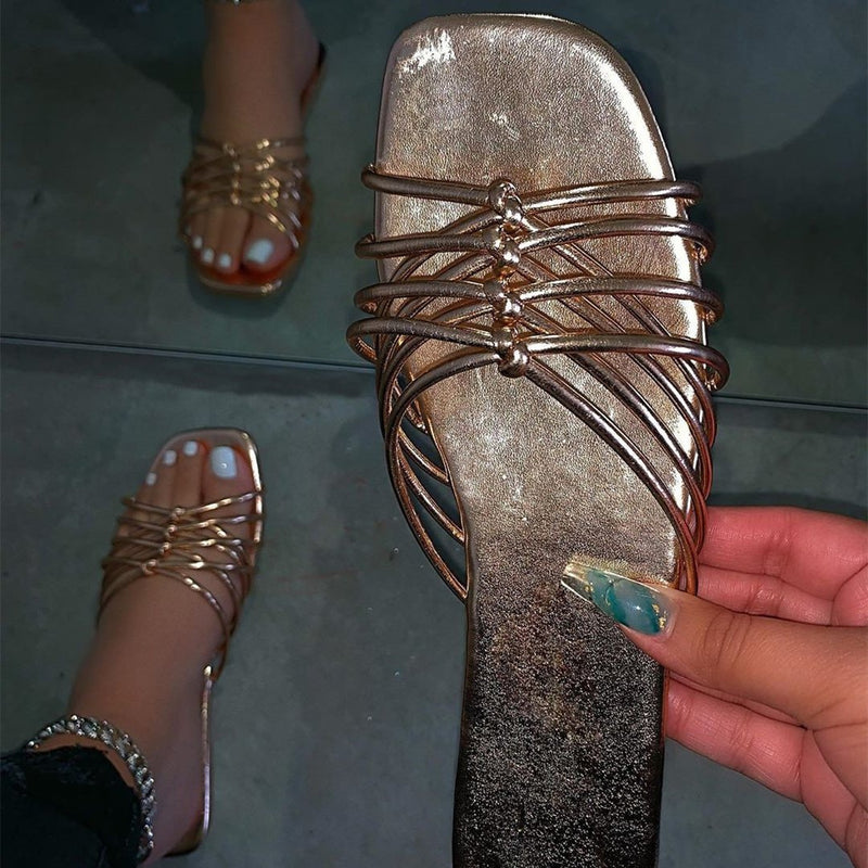 Women's jelly gladiator slide sandals
