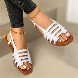 Women's flat gladiator sandals roman style beach sandals