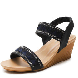 Women's peep toe wedge sandals boho summer fashion sandals