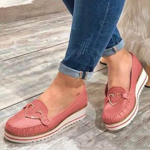 Women's thick platform wedge loafers flats