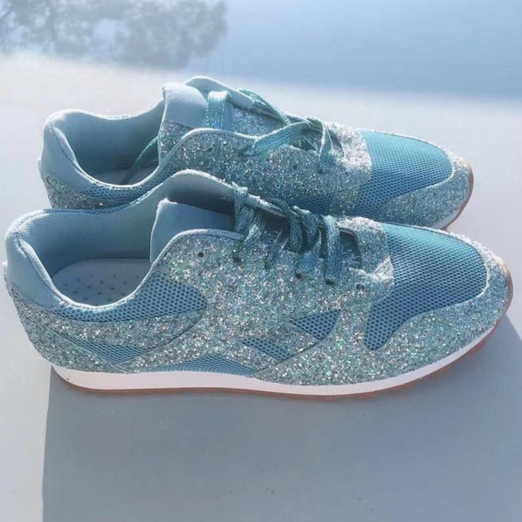 Women's rhinestone glitter sneakers fashion running shoes