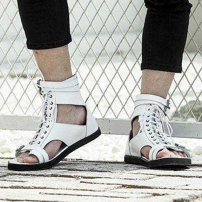 Men's toe ring gladiator sandals Cutout lace-up sandals