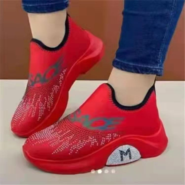 Women's spring summer slip on sneakers chunky platform sports shoes