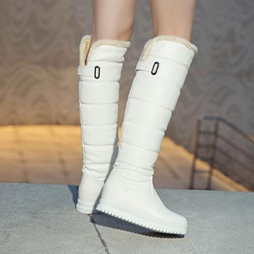 Winter thick faux fur lining knee high platform snow boots