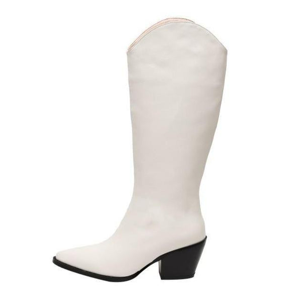 Women's pointed toe block heel cowboy boots