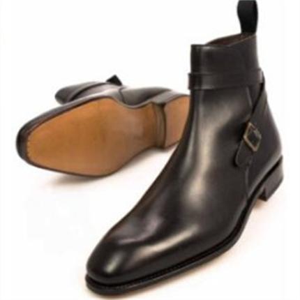 Mens metro buckle strap boots | High top classic dress boots