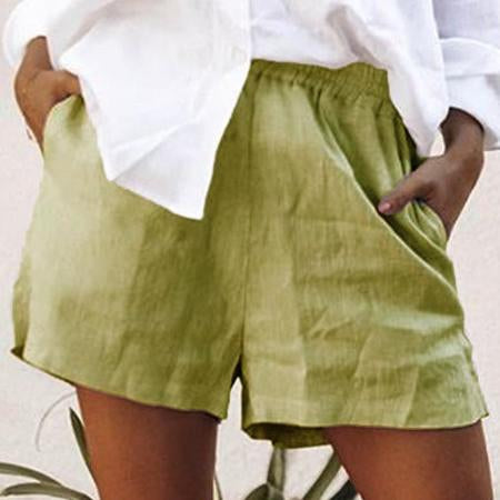 Summer Casual Plain Pocket Short Pants For Women - fashionshoeshouse