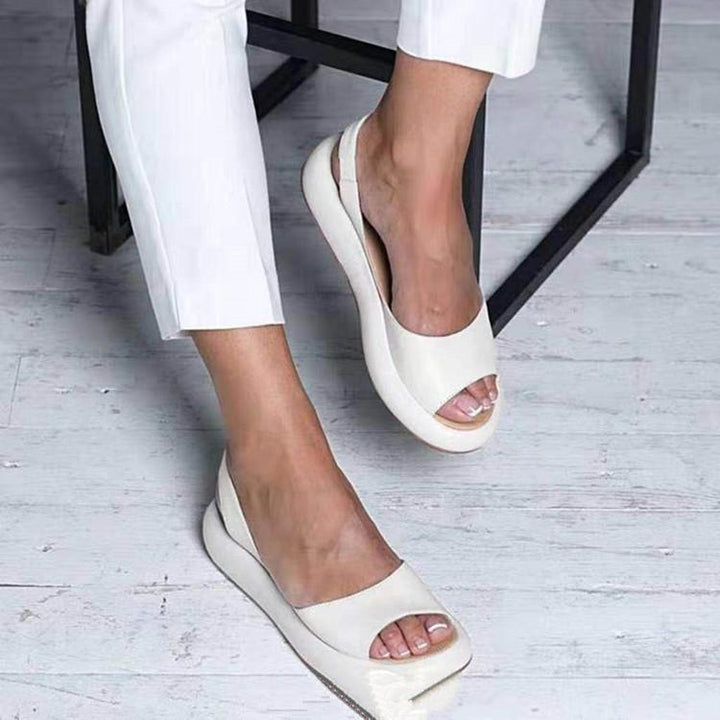 Women's peep toe low heel slingback sandals