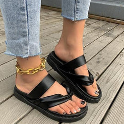 Women's clip toe platform slide sandals
