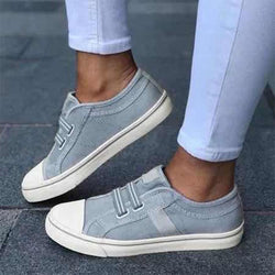 Couples Loose Adjustable Lace Up Canvas Flat Shoes For Women - fashionshoeshouse