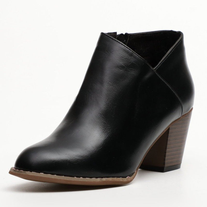 Women's v cut chunky ankle boots
