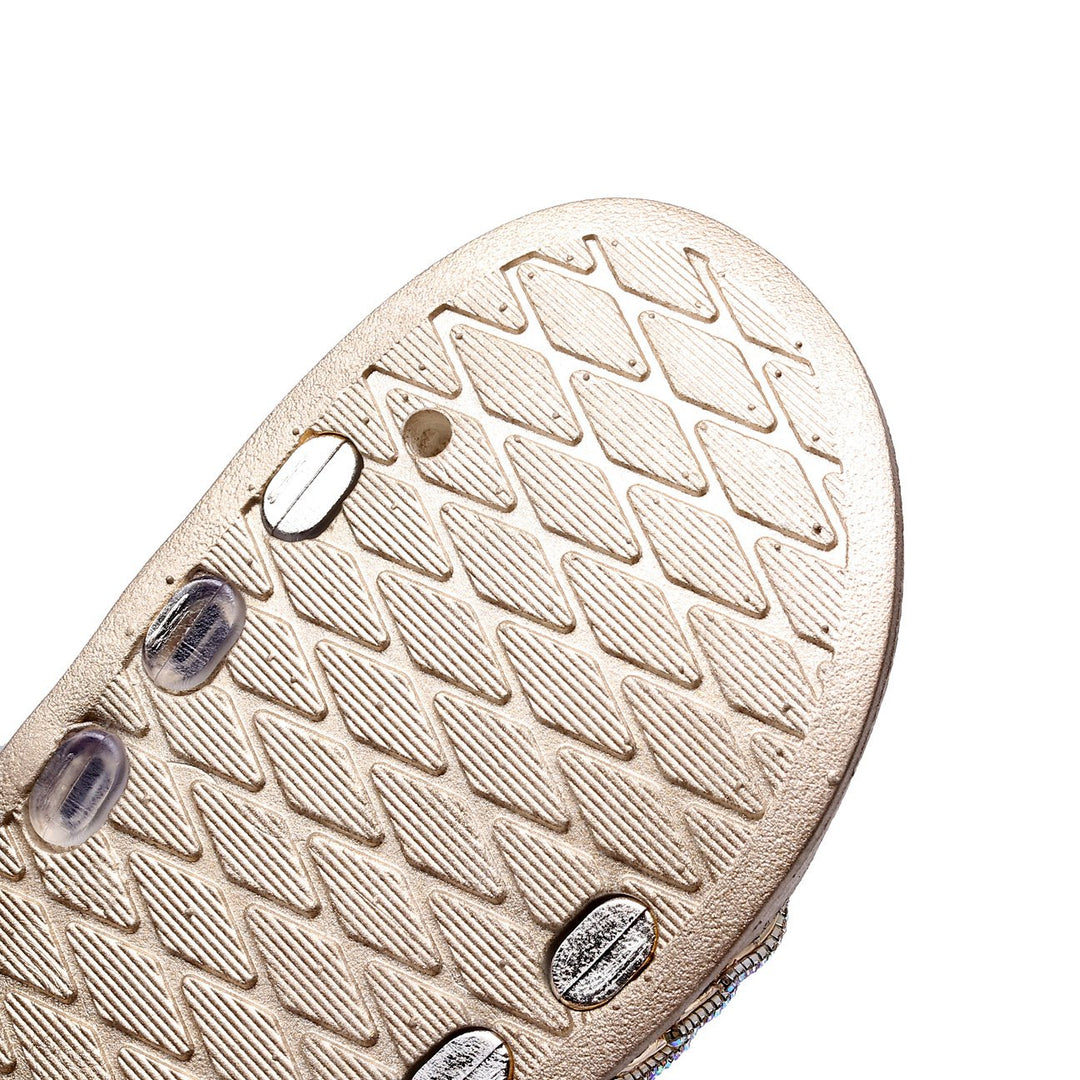 Women sequin open toe slide sandals | summer slippers