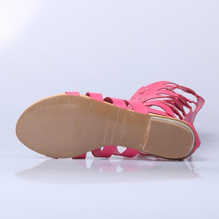 Women's peep toe hollow gladiator sandals with back zipper