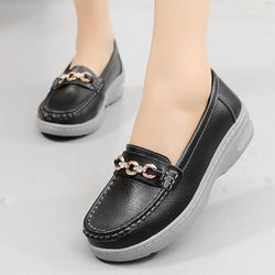 Women's slip on platform air cushion loafers shoes comfy walking driving shoes