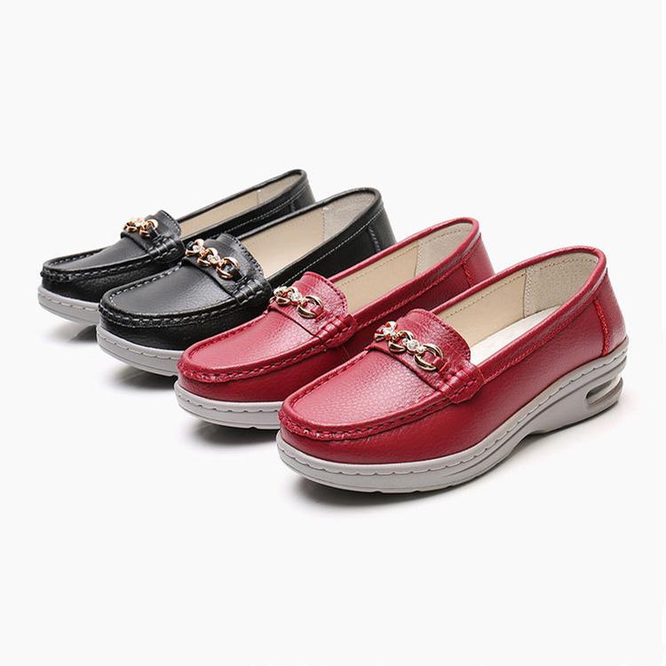 Women's slip on platform air cushion loafers shoes comfy walking driving shoes