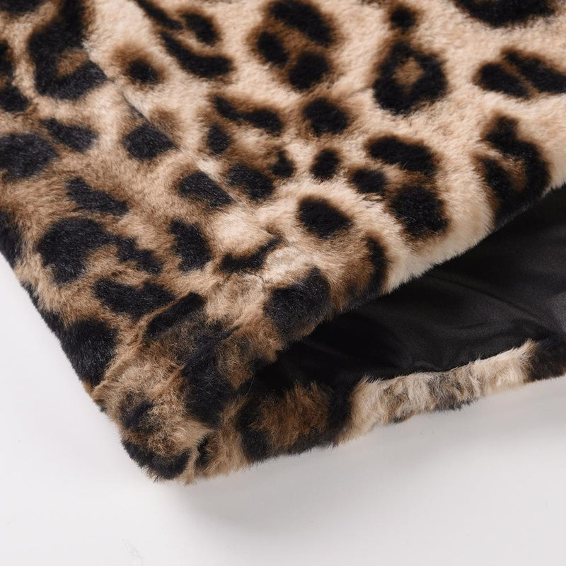 Women's cute hooded faux fur warm chunky coat