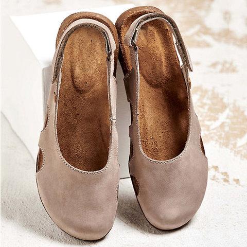 Beef Tendon Hollow Out Suede Comfy Sandals - fashionshoeshouse