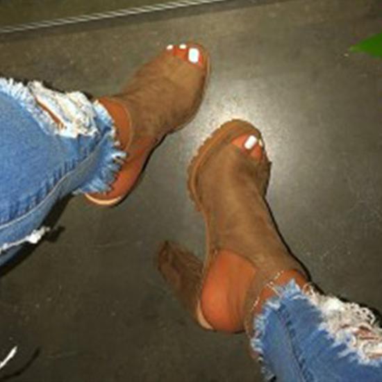 Womens' high heeled platform peep toe sandals booties