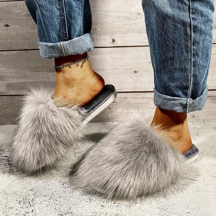Women's fashion winter fluffy slides cute house shoes