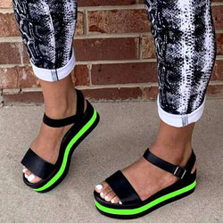 Women's thick platform one band ankle strap sandals