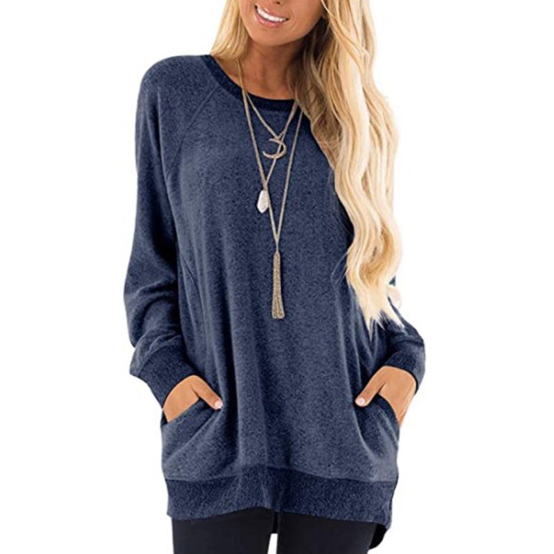 Color Block Long Sleeve Casual Tops For Women