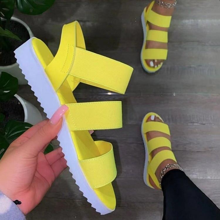 Women's fashion bight color sandals flat comfortable walking sandals