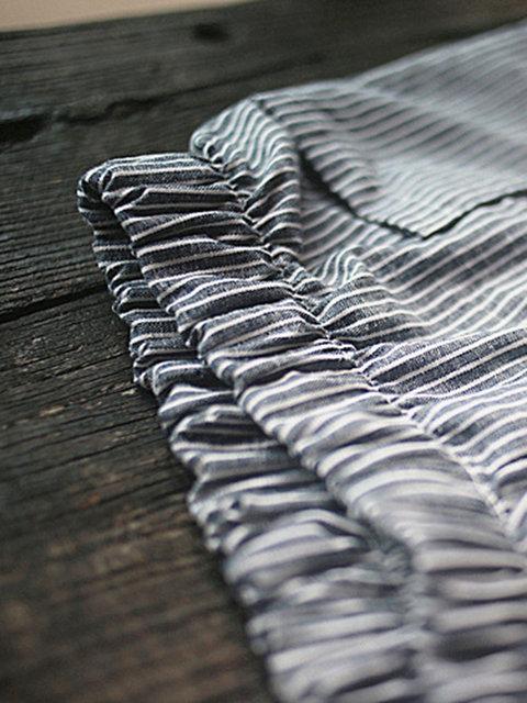 Linen Gray Striped Pants Women - fashionshoeshouse