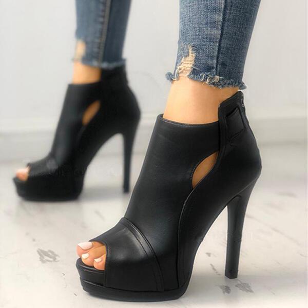 Women's peep toe platform stiletto high heels summer booties
