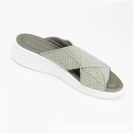 Women's flyknit criss cross orthotic arch support slide sandals