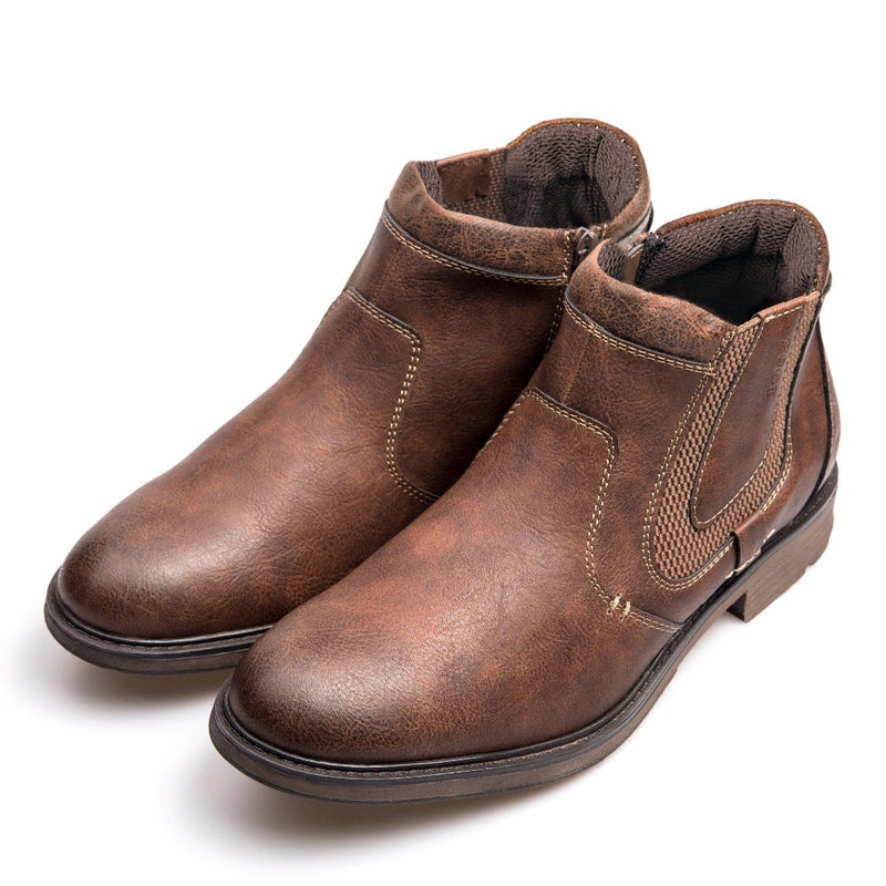 Men's retro slip on chelsea boots Winter daily casual workwear booties