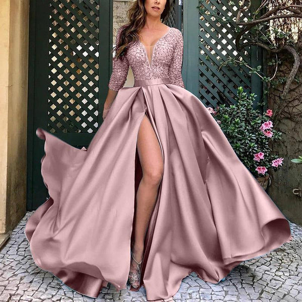 Sequins sexy v neck flowy banquet evening dress | Party prom dress gown