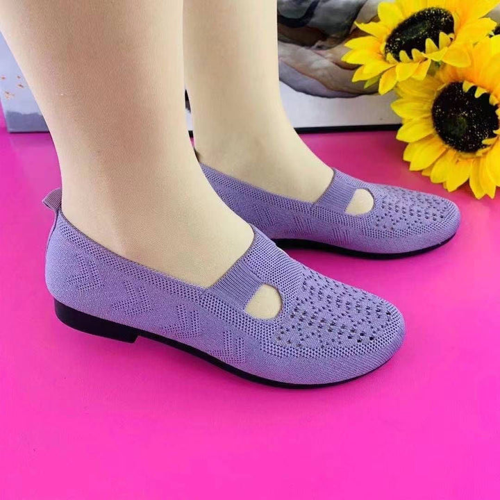 Granny's flyknit loafers Knitted marry jane shoes spring summer comfort shoes