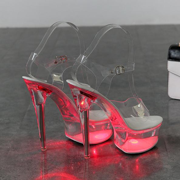 Women's sexy transparent platform super high heels