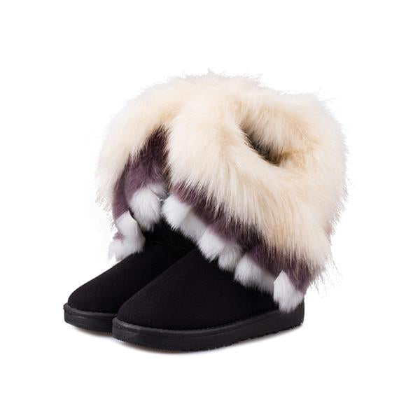 Women's snow boots | Thick fur ankle boots | Winter fuzzy warm boots ...