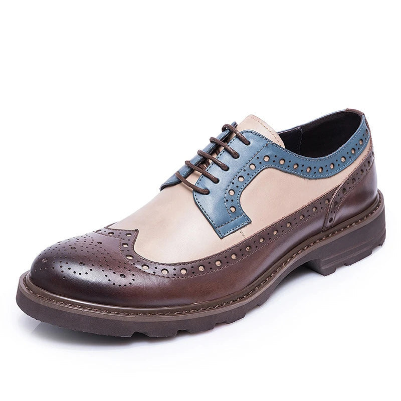 Men's wingtip brogue oxfords Lace-up formal business dress shoes loafers