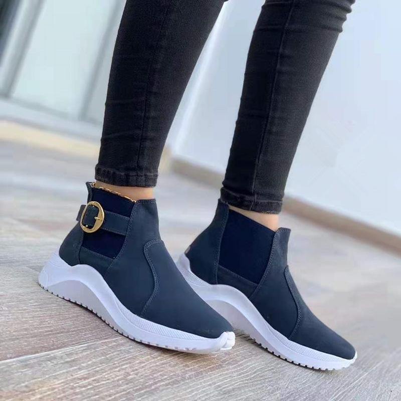 Stretchy high cut slip on casual shoes for all season