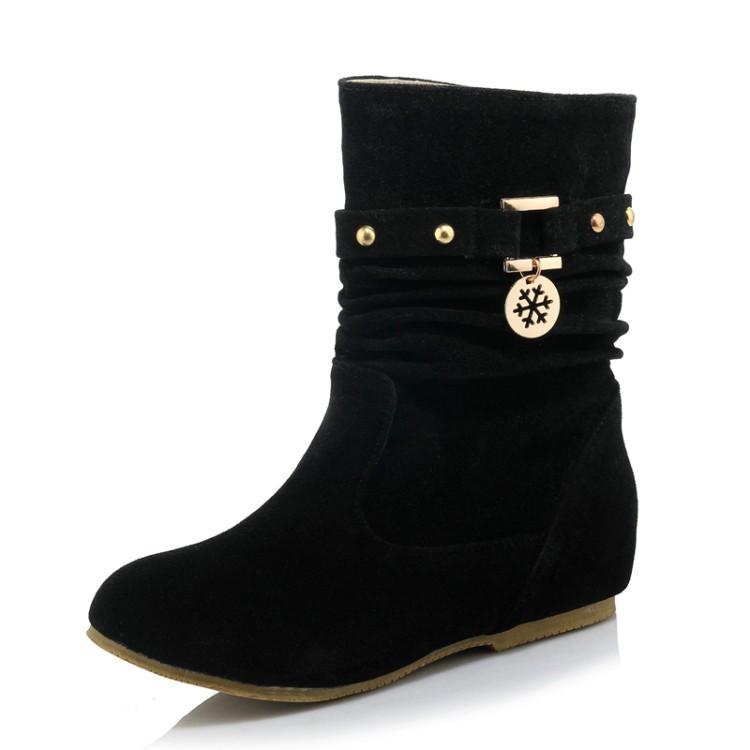 Women's faux suede mid calf slouch boots for fall winter