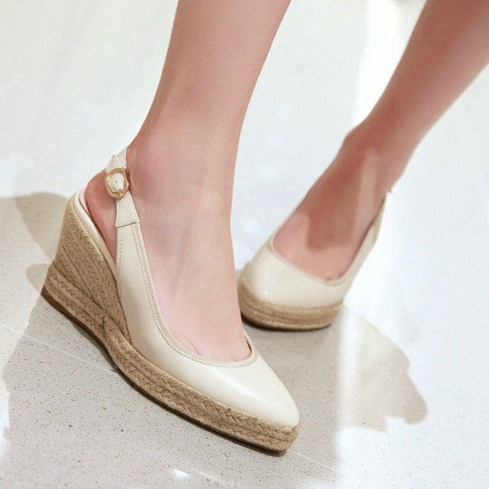 Women's pointed closed toe espadrille wedge sandals Women's slingback espadrilles