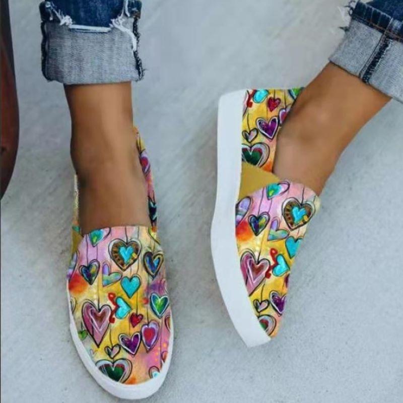 Women's printed slip on chelsea canvas platform sneakers