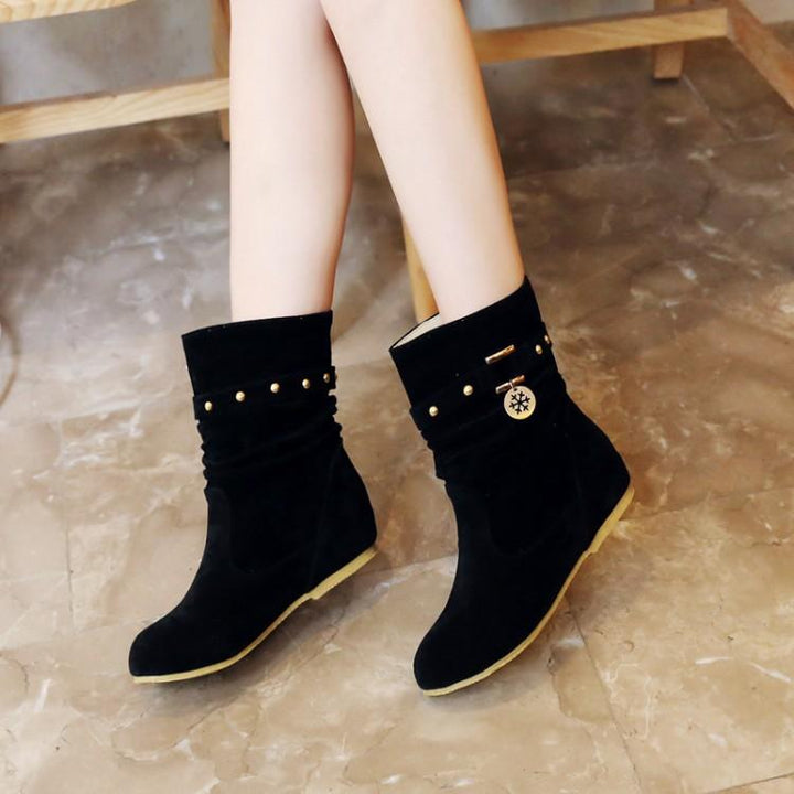 Women's faux suede mid calf slouch boots for fall winter