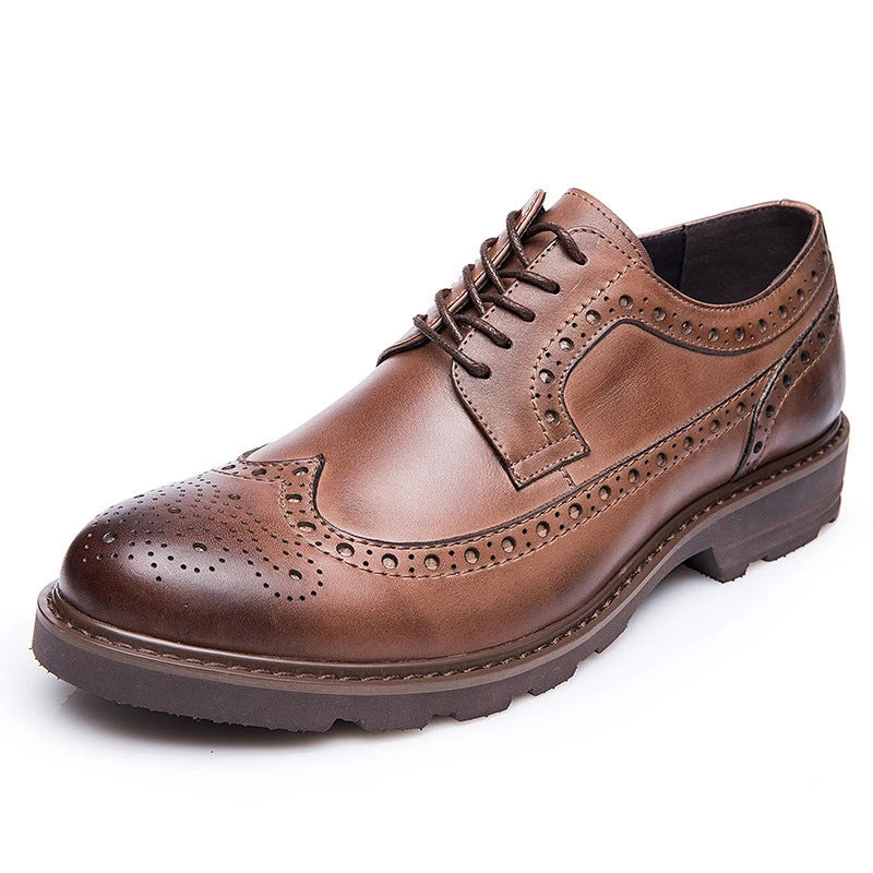 Men's wingtip brogue oxfords | Lace-up formal business dress shoes ...