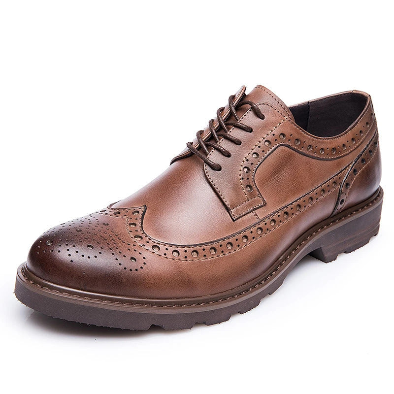 Men's wingtip brogue oxfords Lace-up formal business dress shoes loafers