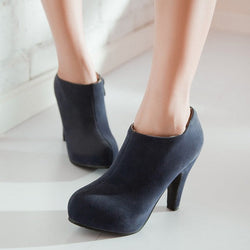Women's chunky high heels ankle boots Fashion platform booties