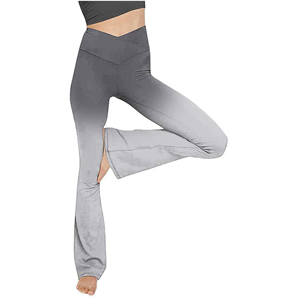 Women's high waisted fitness workout yoga flare pants