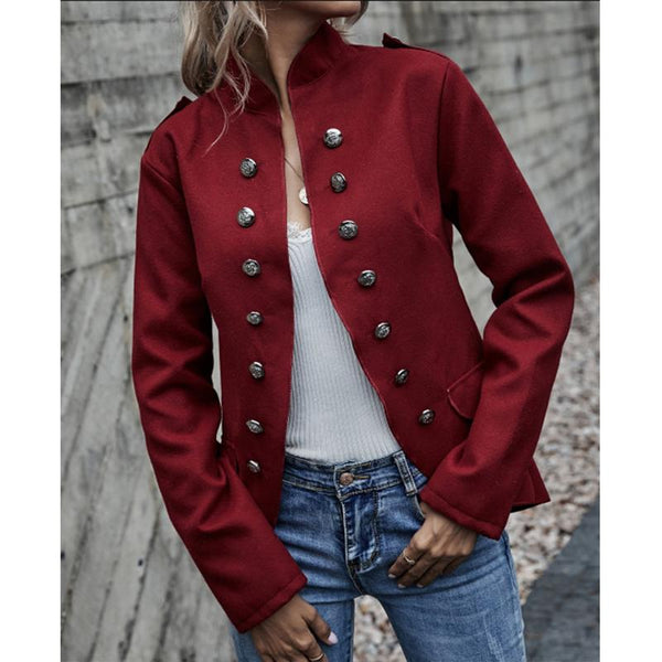 Women tweed buttons petite blazer outerwear for fall/winter