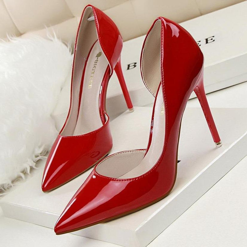 Women's solid high heels pointed closed toe stilettos