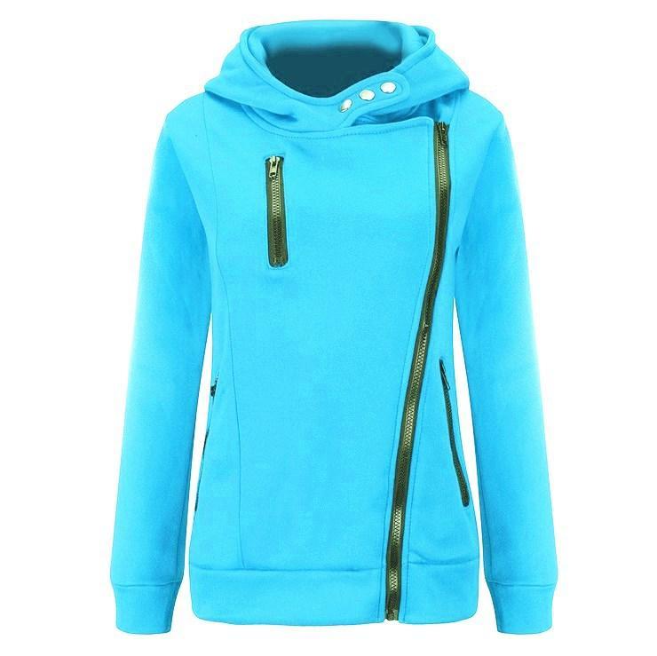 Zipper Solid Color Casual Hoodie - fashionshoeshouse