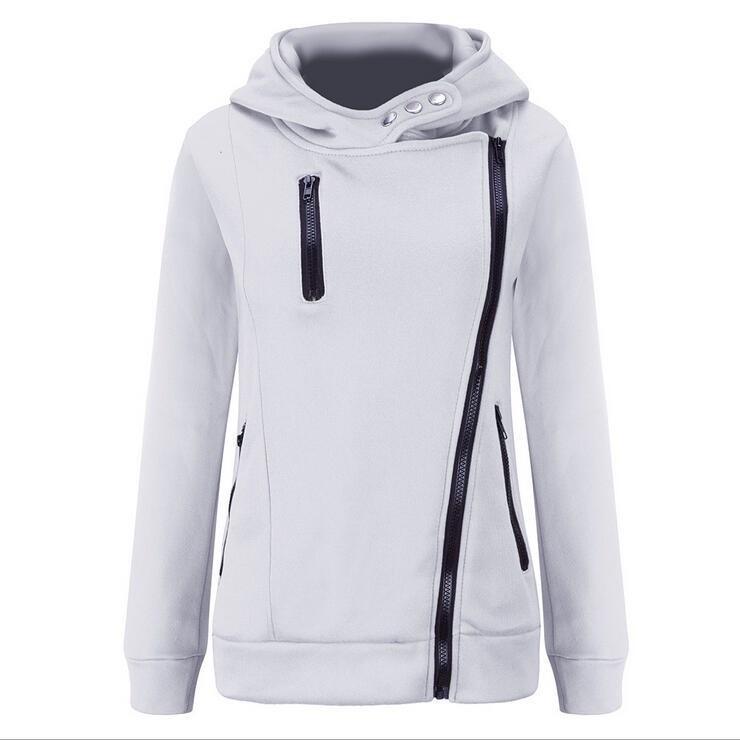 Zipper Solid Color Casual Hoodie - fashionshoeshouse