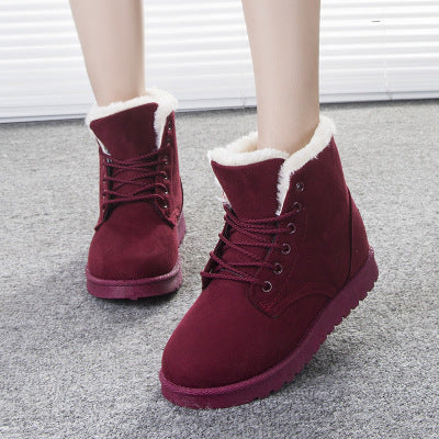 Women Winter Snow Boots Suede Ankle High Warm Fur Boots 5 Colors