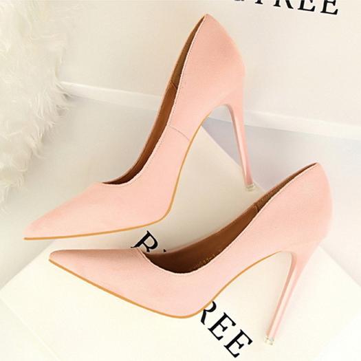 Women's suede high heels sexy pumps